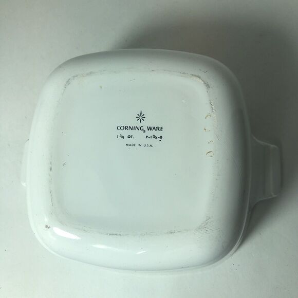 Corning Ware Casserole Dish Blue Cornflower Square P-1 3/4-B No Lid Vintage B4 - Picture 8 of 10